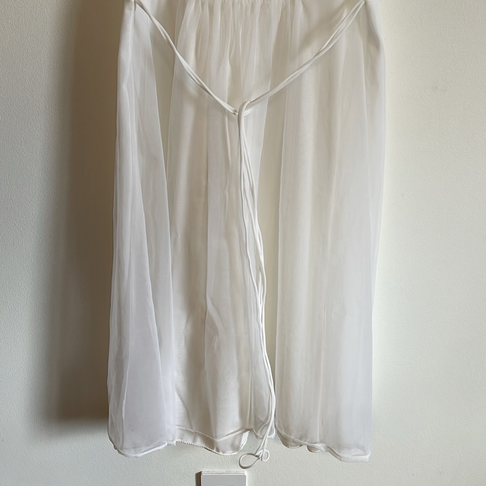 Warner’s Chemise Nightie SM White Romantic Appliqué VTG Slip Floral Chiffon - Picture 8 of 15